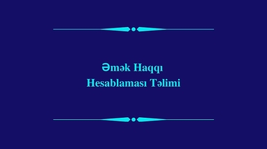 Əmək Haqqı Hesablaması (Payroll) Təlimi