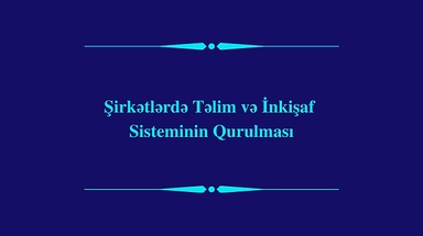 Şirkətlərdə Təlim və İnkişaf Sisteminin Qurulması Təlimi