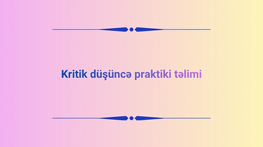 Kritik düşüncə praktiki təlimi